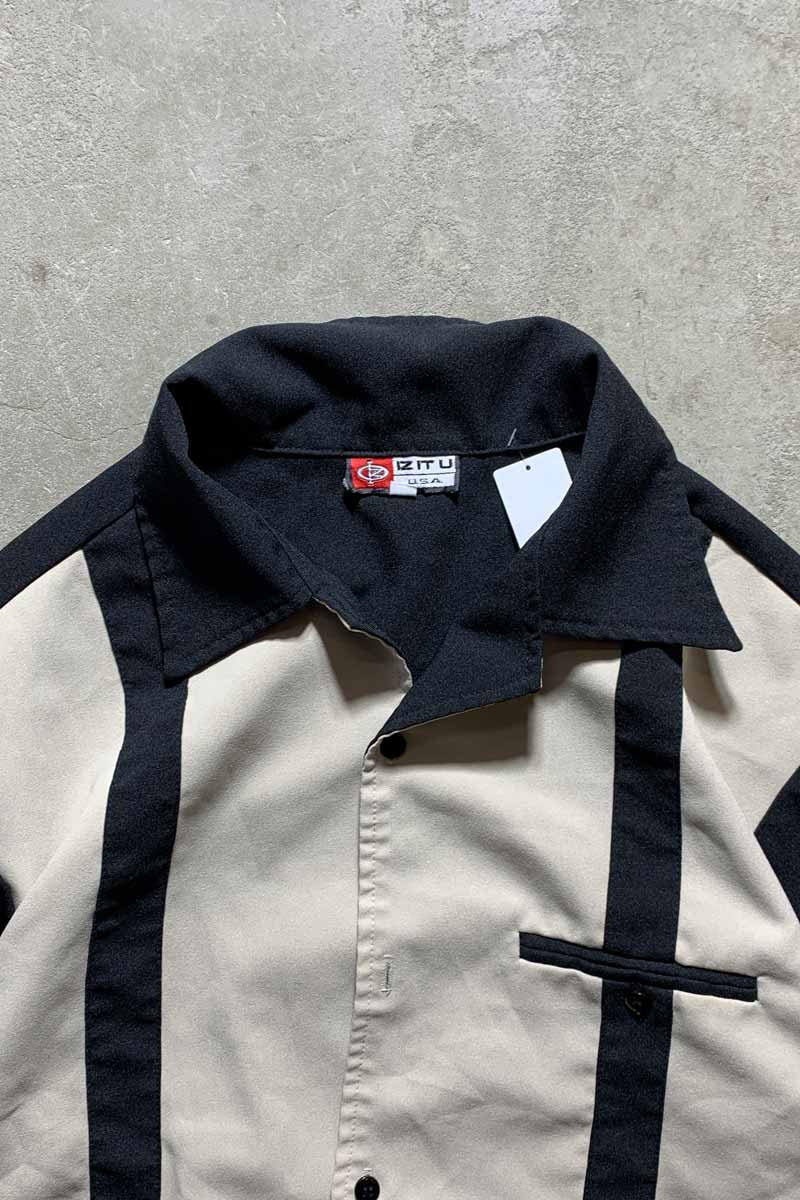 Y2K EARLY 00'S S/S BOWLING SHIRT / BLACK [SIZE: M USED]