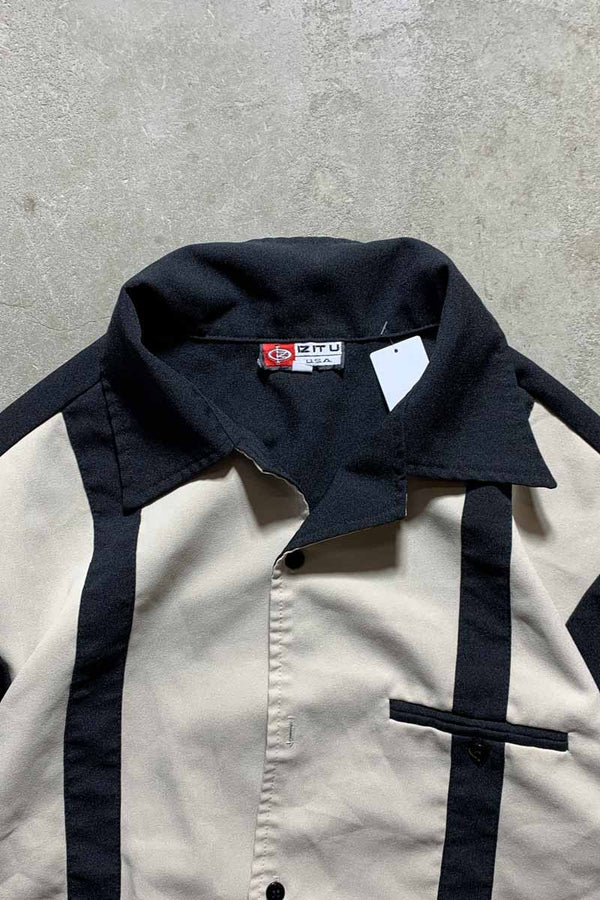 Y2K EARLY 00'S S/S BOWLING SHIRT / BLACK [SIZE: M USED]