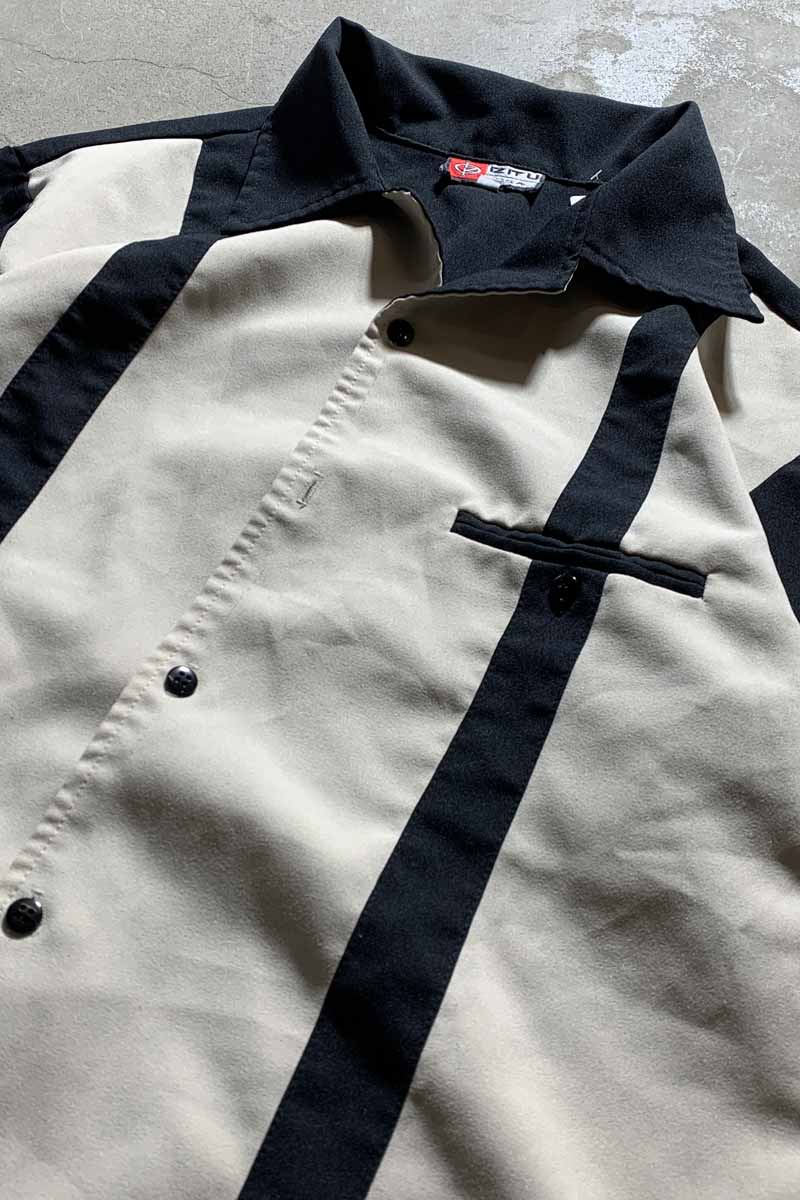 Y2K EARLY 00'S S/S BOWLING SHIRT / BLACK [SIZE: M USED]