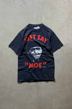 画像をギャラリービューアに読み込む, MADE IN USA 80&#39;S THE THREE STOOGERS JUST SAY MOE PRINT MOVIE T-SHIRT / BLACK [SIZE: L USED]
