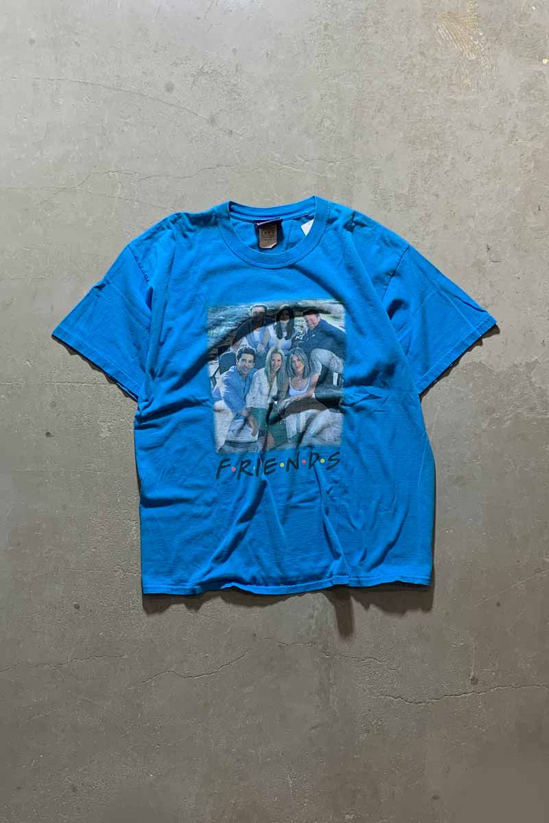 MADE IN USA 90'S FRIENDS PRINT MOVIE T-SHIRT/ BLUE [SIZE: XL USED]