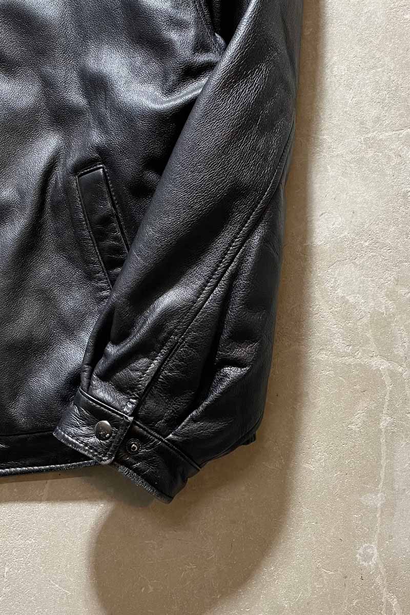 ZIP UP LEATHER JACKET / BLACK [SIZE: XL USED]