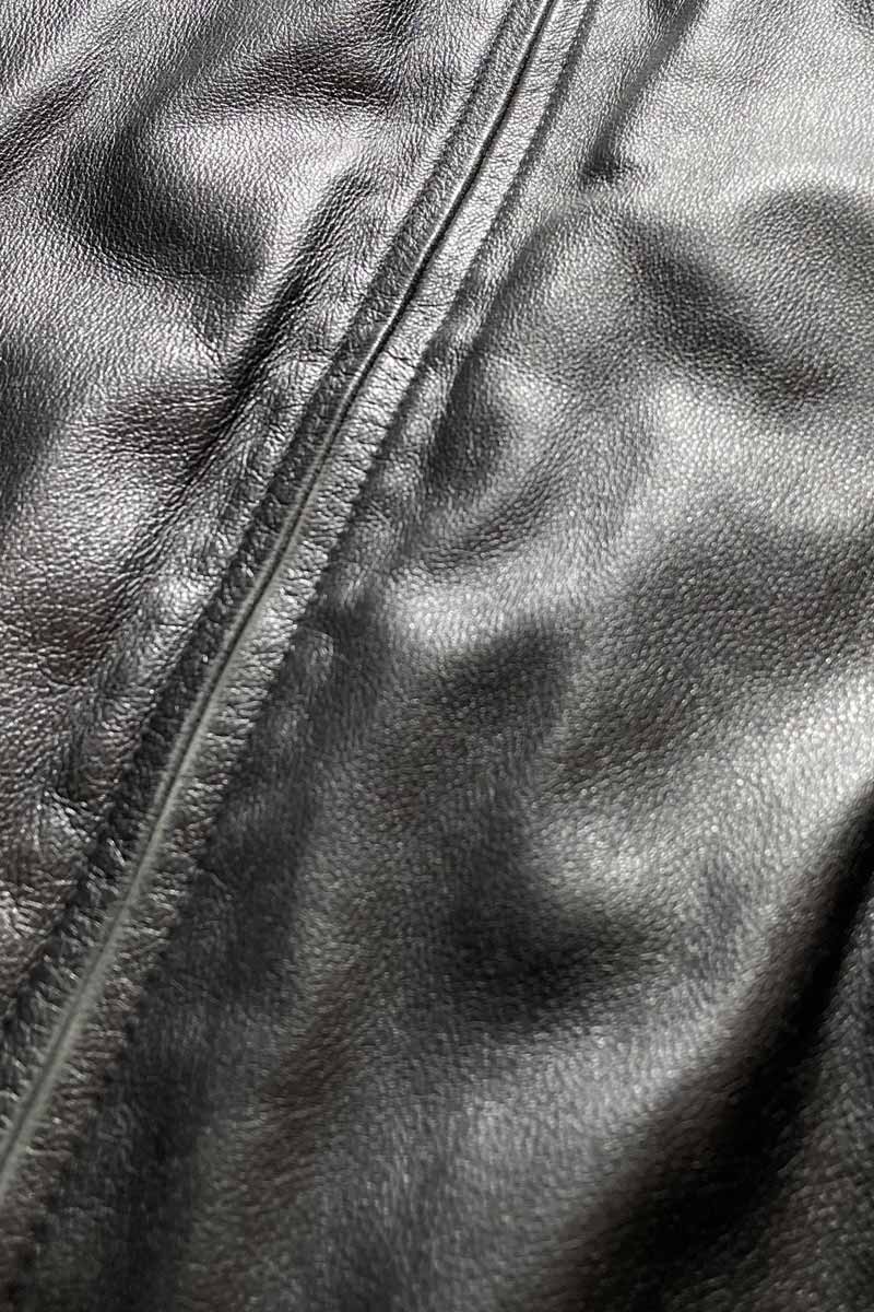 ZIP UP LEATHER JACKET / BLACK [SIZE: XL USED]