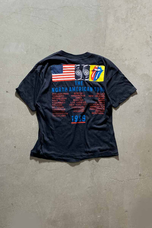BROCKUM 89'S ROLLING STONES THE NORTH AMERICAN TOUR BAND T-SHIRT / BLACK [SIZE: L DEADSTOCK/NOS]