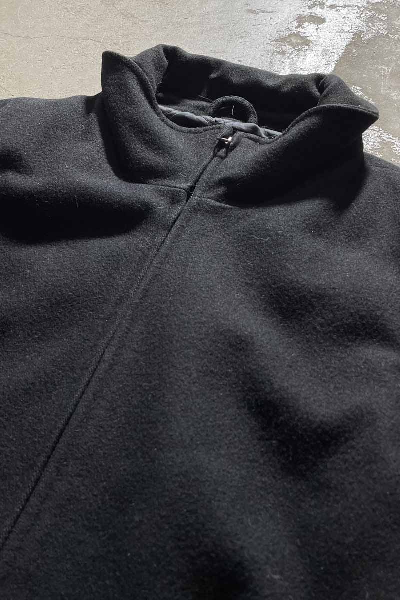 90'S ZIP UP WOOL JACKET W/QUILTING LINER / BLACK [SIZE: L USED]