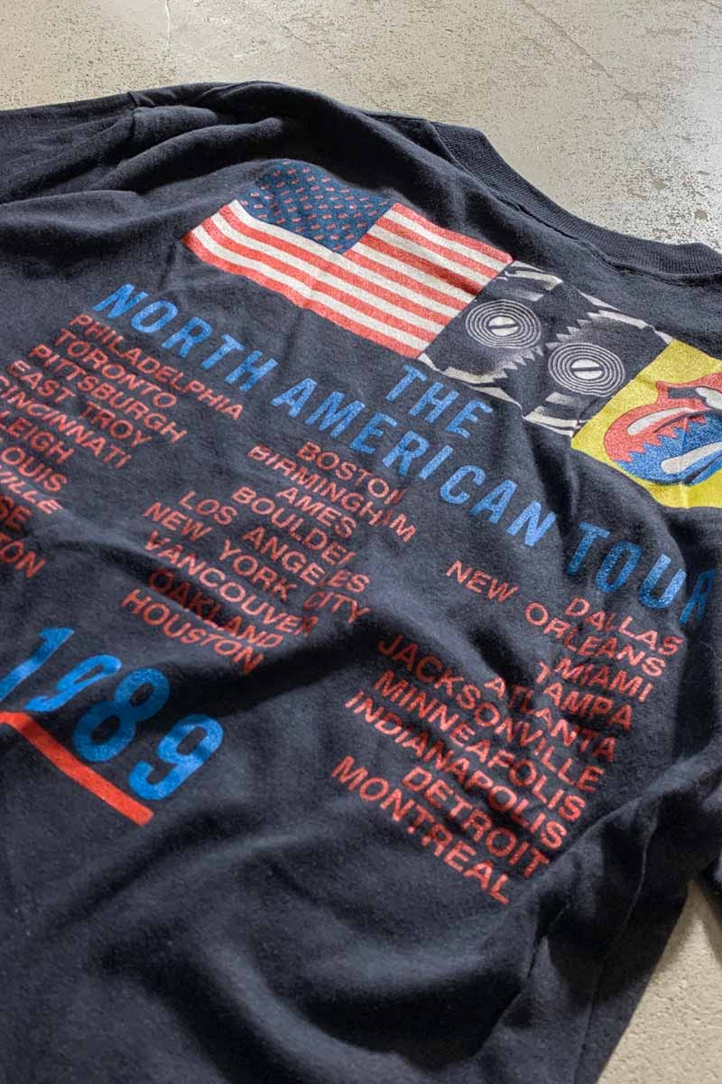BROCKUM 89'S ROLLING STONES THE NORTH AMERICAN TOUR BAND T-SHIRT / BLACK [SIZE: L DEADSTOCK/NOS]