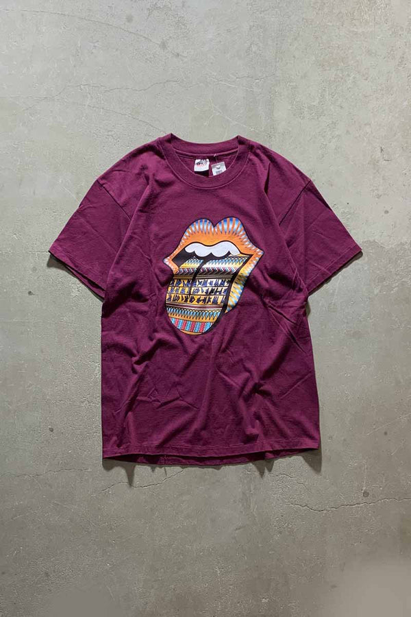 MADE IN USA 97-98'S ROLLING STONES BRIDGES TO BABYLON TOUR BAND T-SHIRT/ BURGUNDY [SIZE: L DEADSTOCK/NOS]