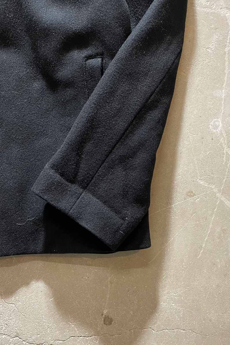 90'S ZIP UP WOOL JACKET W/QUILTING LINER / BLACK [SIZE: L USED]