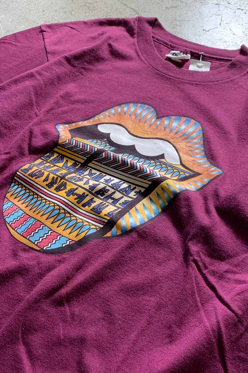 MADE IN USA 97-98'S ROLLING STONES BRIDGES TO BABYLON TOUR BAND T-SHIRT/ BURGUNDY [SIZE: L DEADSTOCK/NOS]