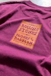 MADE IN USA 97-98'S ROLLING STONES BRIDGES TO BABYLON TOUR BAND T-SHIRT/ BURGUBDY [SIZE: L DEADSTOCK/NOS]