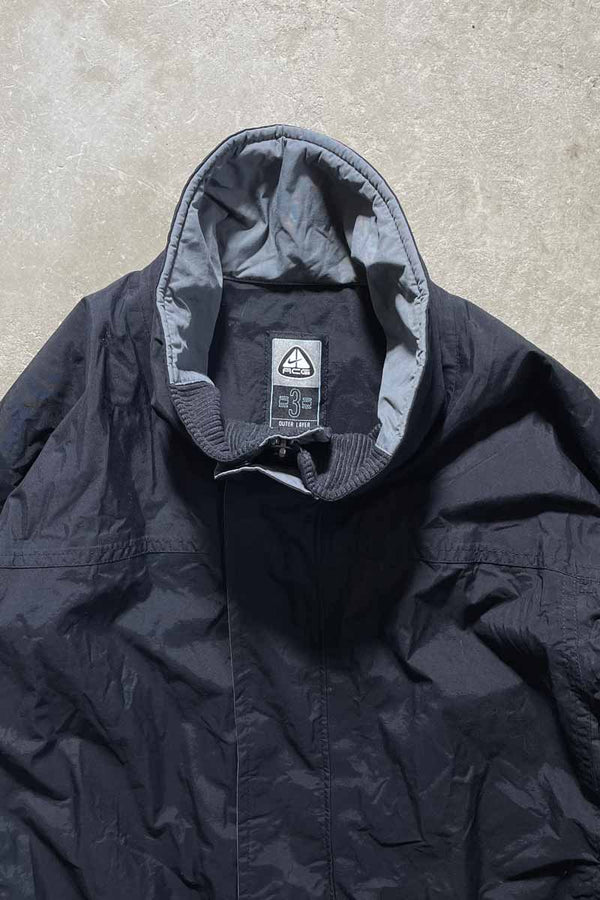 Y2K EARLY 00'S STORM FIT 3 OUTER LAYER ZIP UP NYLON JACKET / BLACK [SIZE: S USED]