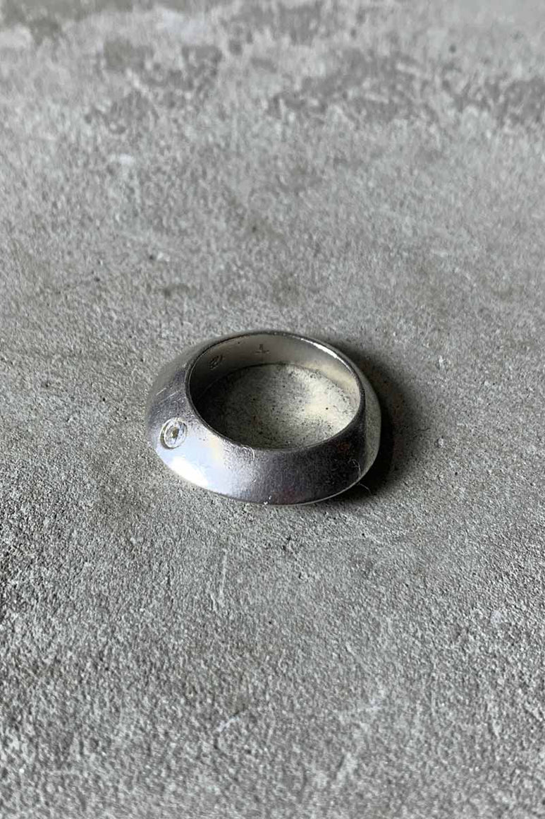 MADE IN MEXICO 925 SILVER RING W/GLASS STONE [SIZE: 13.5号相当 USED]