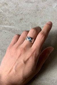 925 SILVER RING W/GLASS STONE [SIZE: 13号相当 USED]