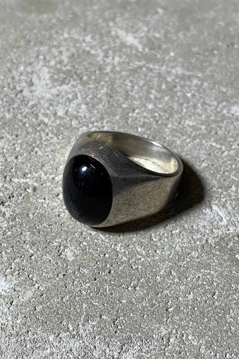 MADE IN MEXICO 925 SILVER RING W/ONYX [SIZE: 21号相当 USED]