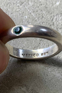 MADE IN MEXICO 925 SILVER RING W/GLASS STONE [SIZE: 17号相当 USED]