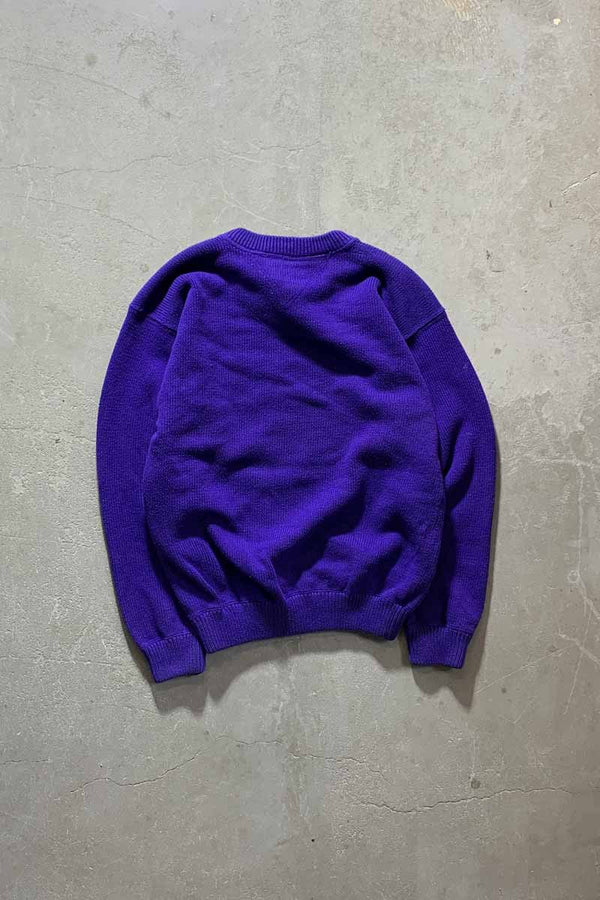 90'S COTTON KNIT SWEATER / PURPLE [SIZE: S USED]