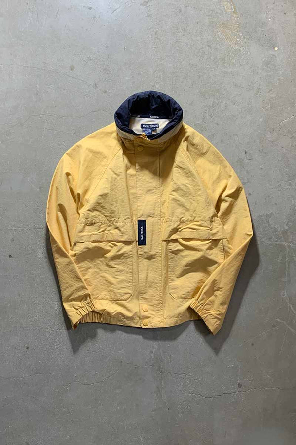 90'S NYLON SAILING JACKET / YELLOW [SIZE: L USED]
