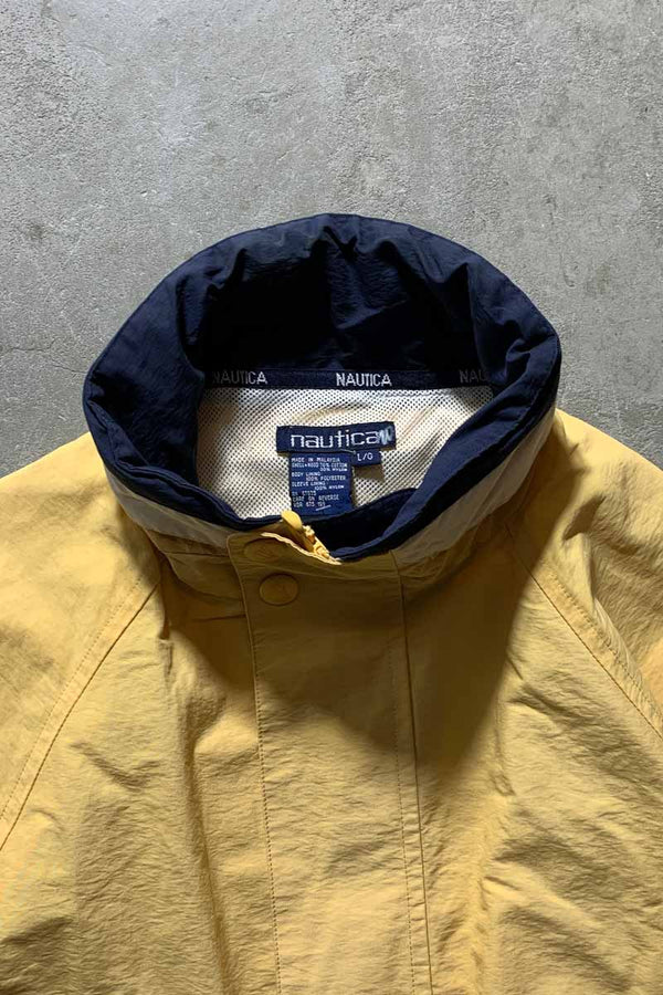90'S NYLON SAILING JACKET / YELLOW [SIZE: L USED]