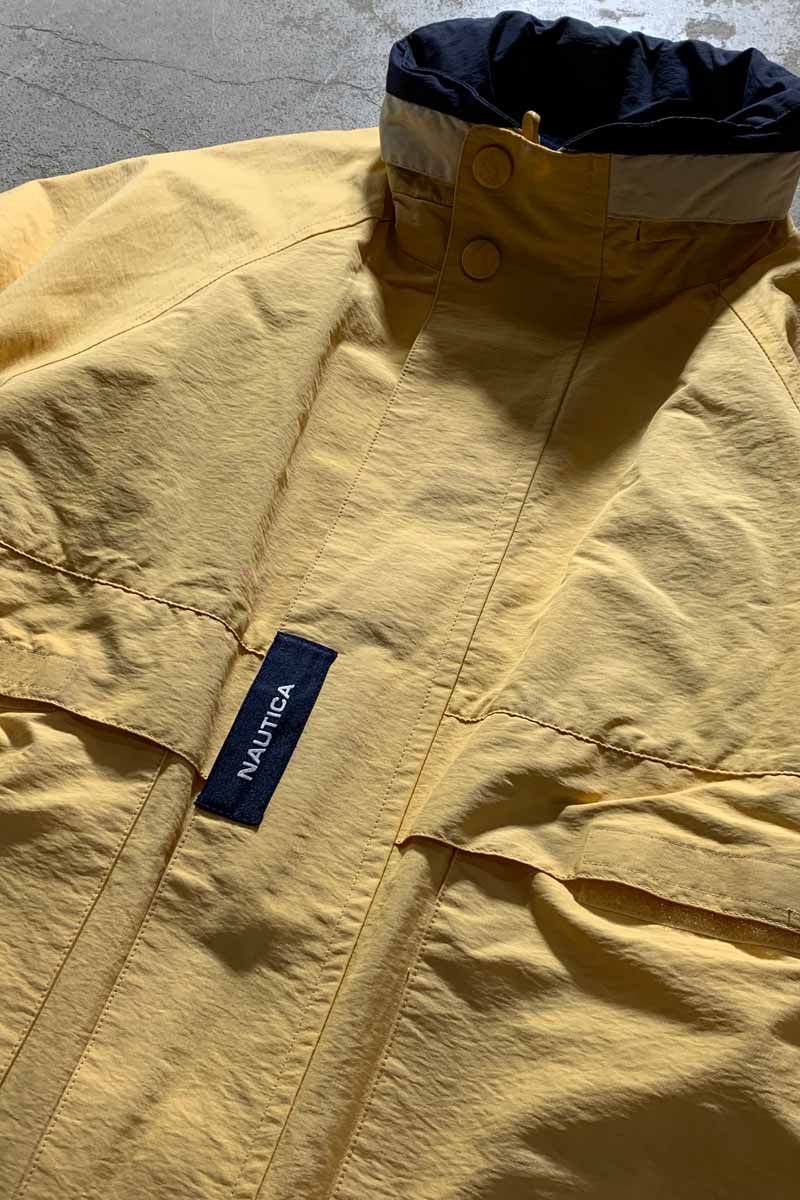 90'S NYLON SAILING JACKET / YELLOW [SIZE: L USED]