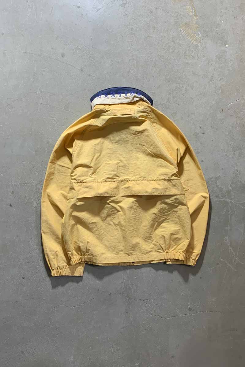 90'S NYLON SAILING JACKET / YELLOW [SIZE: L USED]