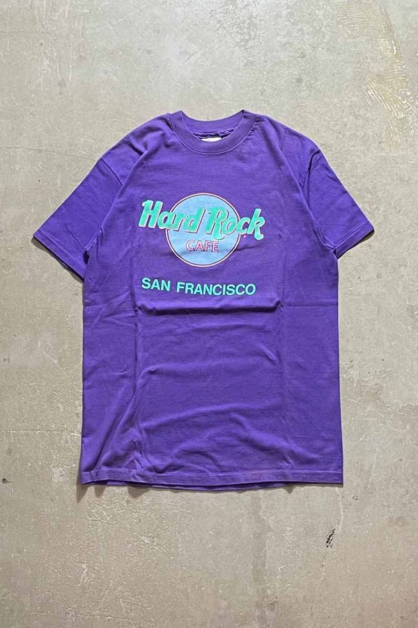MADE IN USA 90'S S/S HARD ROCK SAN FRANCISCO PRINT T-SHIRT / PURPLE [SIZE: L USED]