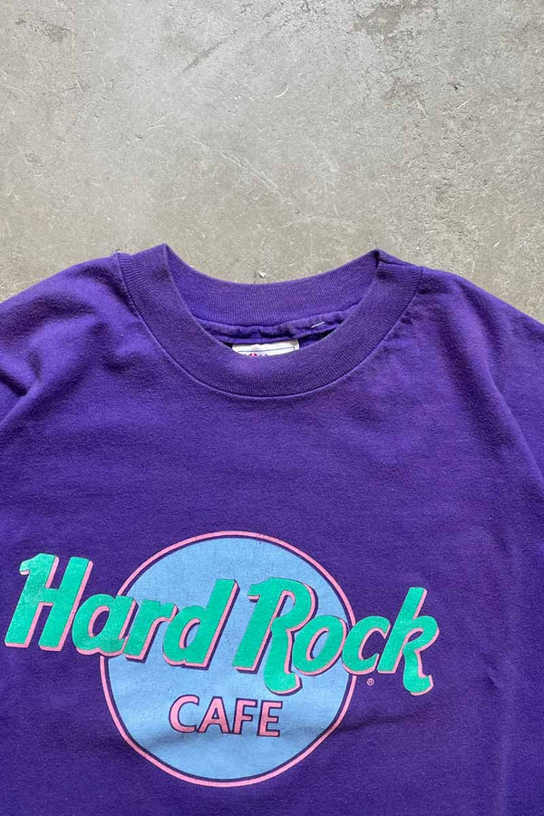 MADE IN USA 90'S S/S HARD ROCK SAN FRANCISCO PRINT T-SHIRT / PURPLE [SIZE: L USED]