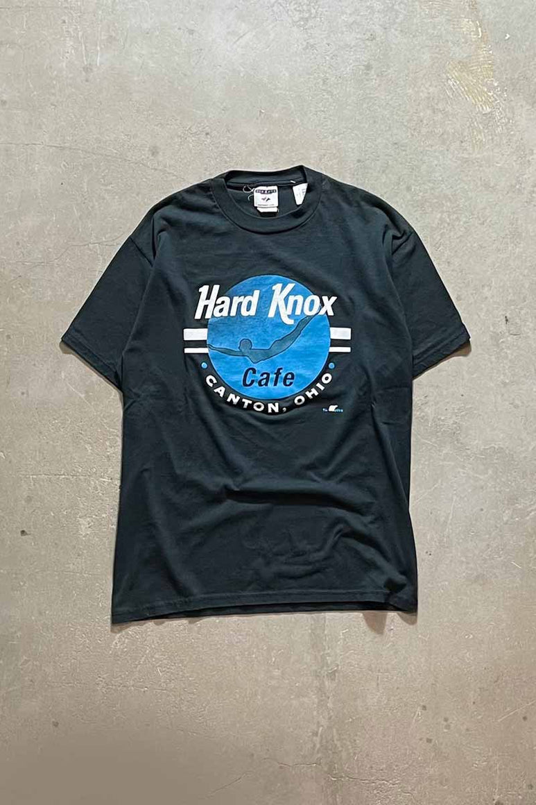 S/S HARD KNOX CAFÉ PRINT ADVERTISING T-SHIRT / BLACK [SIZE: L USED]