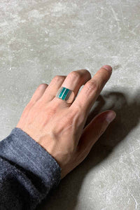 MADE IN MEXICO 925 SILVER RING W/MALACHITE [SIZE: 12.5号相当 USED]