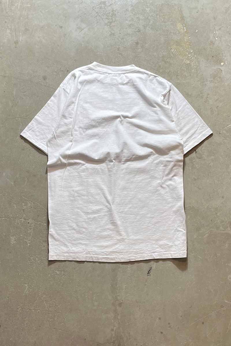MADE IN USA 90'S S/S TIME SPEND FISHING MESSAGE T-SHIRT / WHITE [SIZE: XL USED]