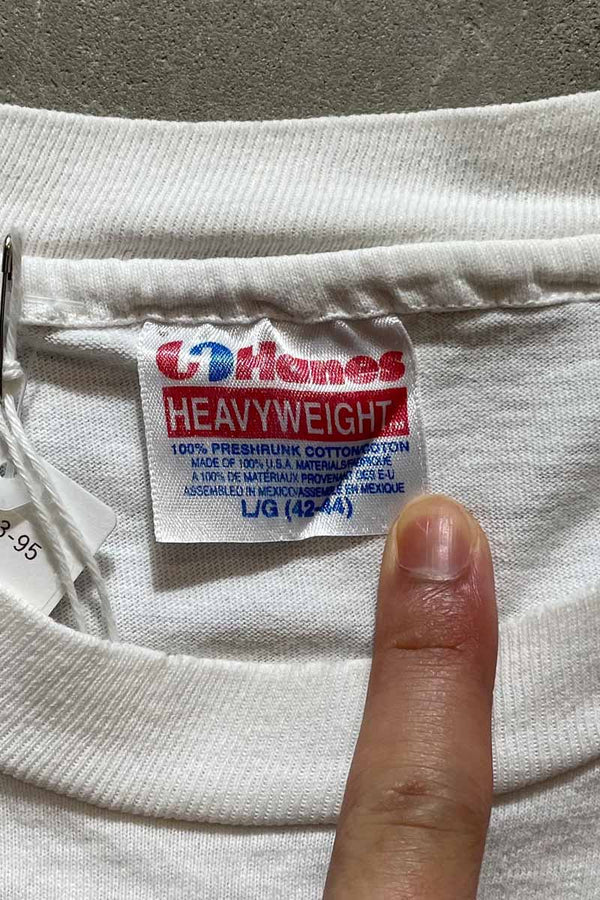 MADE IN USA 93'S S/S BILL CLINTON I DIDN'T VOTE FOR PRINT MESSAGE T-SHIRT / WHITE [SIZE: L USED]