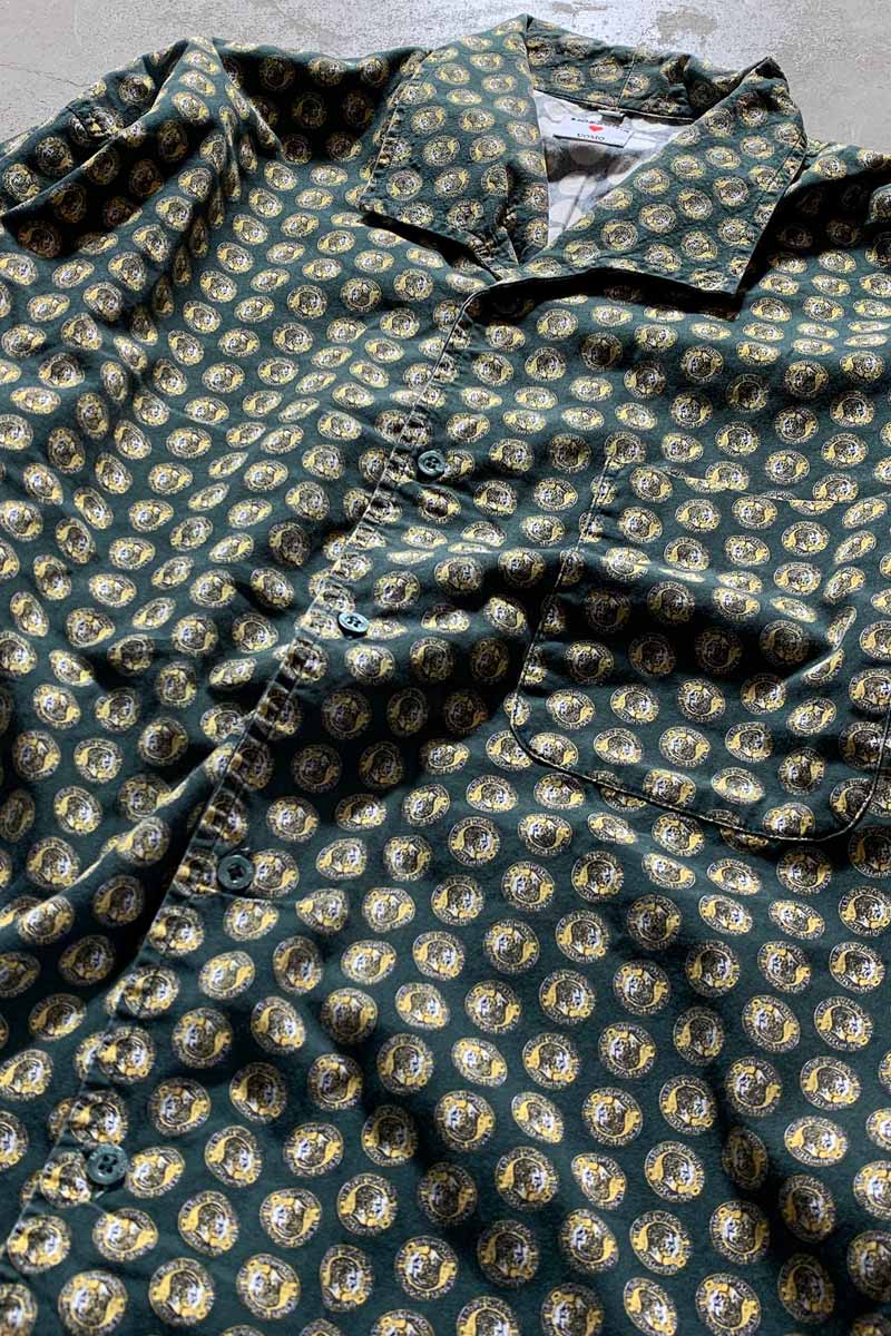 MADE IN ITALY 90'S L/S OPEN COLLAR SHIRT/ KHAKI  [SIZE: M USED]