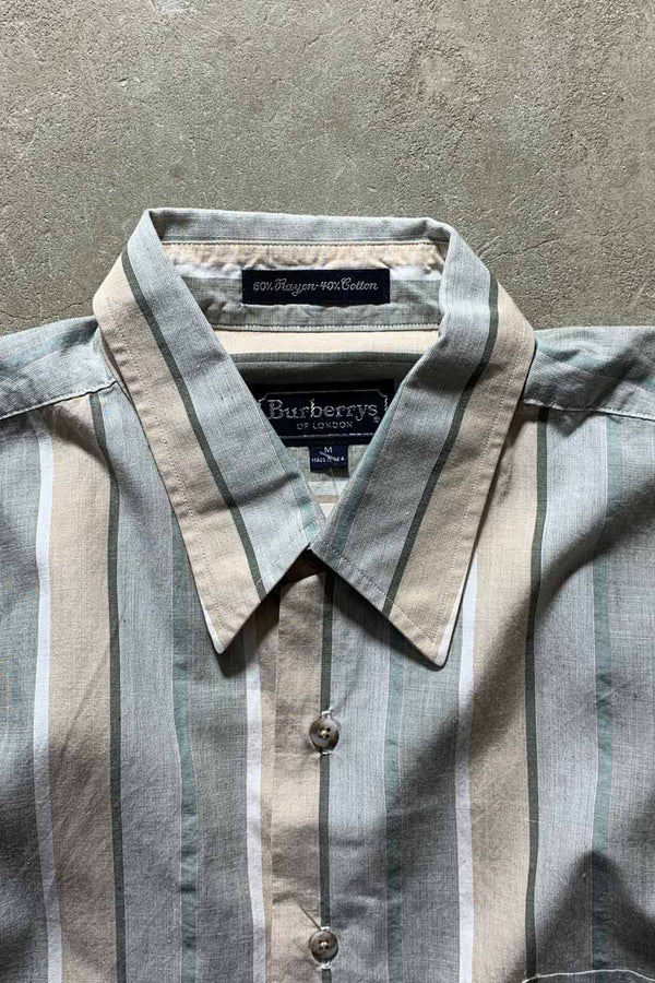 MADE IN USA 90'S S/S STRIPE SHIRT / MULTI [SIZE M USED]