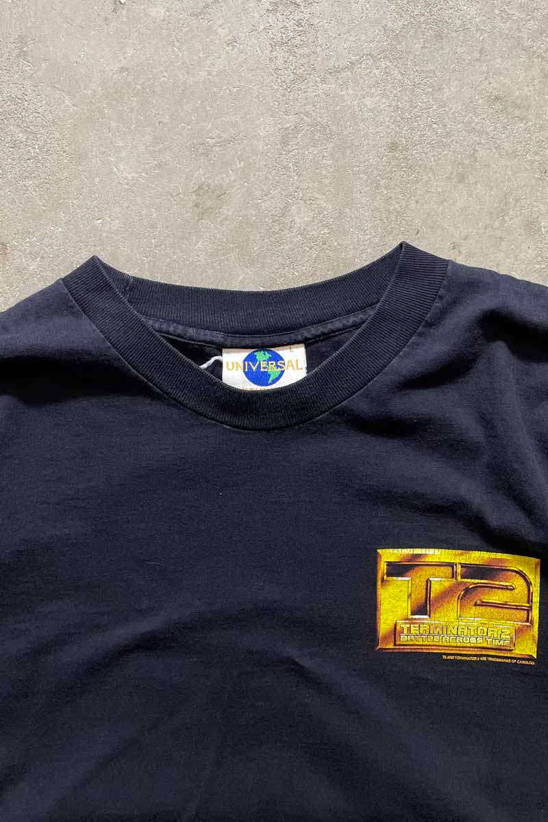 MADE IN USA 90'S TERMINATOR 2 BACK PRINT MOVIE T-SHIRT / BLACK [SIZE: L USED]