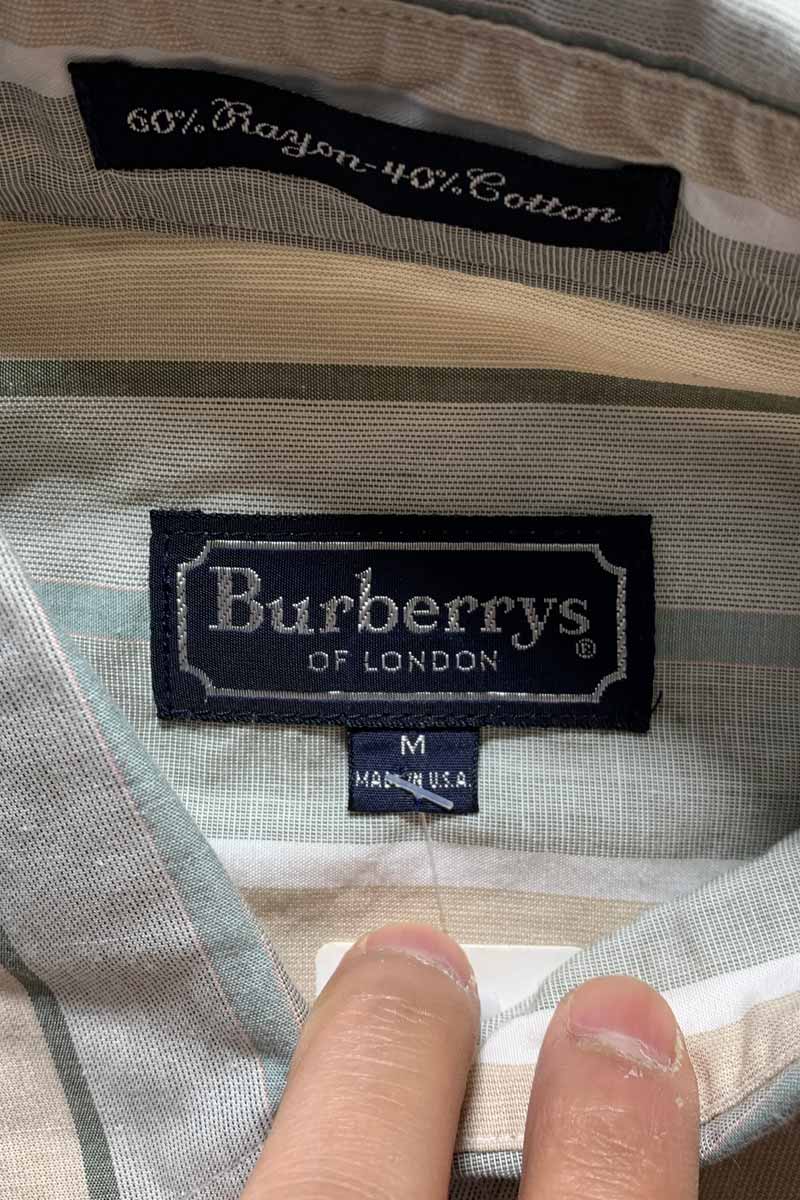 MADE IN USA 90'S S/S STRIPE SHIRT / MULTI [SIZE M USED]