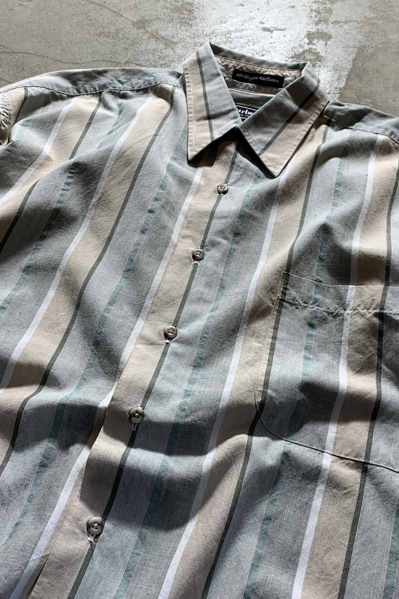 MADE IN USA 90'S S/S STRIPE SHIRT / MULTI [SIZE M USED]