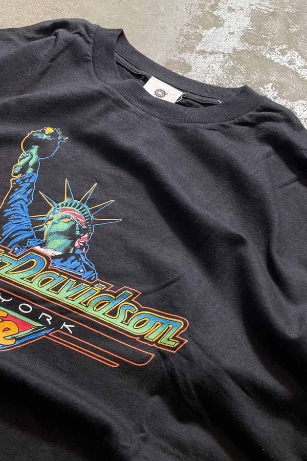 MADE IN USA 90'S S/S NEW YORK CAFÉ PRINT T-SHIRT / BLACK [SIZE: XL DEADSTOCK/NOS]