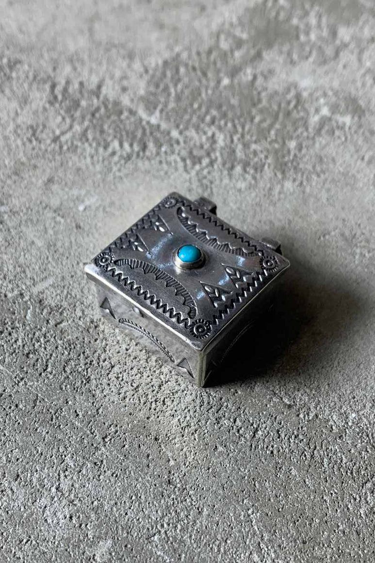 SILVER SMALL BOX W/TURQUOISE [SIZE: ONE SIZE USED]
