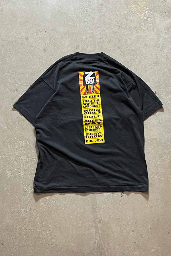 MADE IN USA 94'S S/S Z 100 NEW YORK MUSIC T-SHIRT / BLACK [SIZE: L USED]