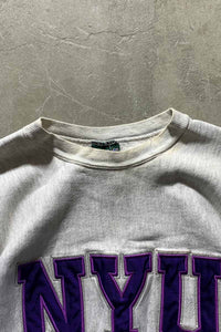 MADE IN USA 90'S NYU REVERSE WEAVE SWEATSHIRT / GRAY [SIZE: L USED]