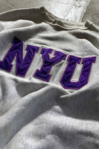 MADE IN USA 90'S NYU REVERSE WEAVE SWEATSHIRT / GRAY [SIZE: L USED]