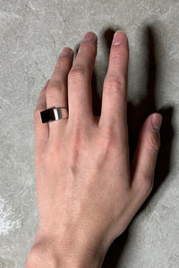 925 SILVER RING W/GLASS STONE / SILVER [SIZE: 13号相当 USED]