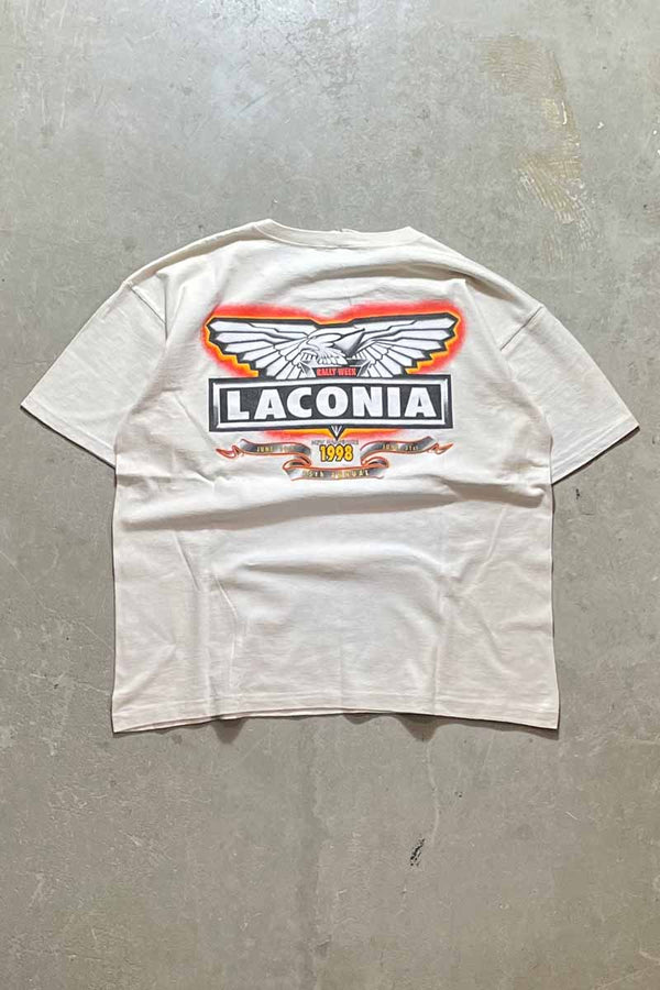 MADE IN USA 98'S S/S 75TH ANNUAL BALLY WEEK ANIMAL T-SHIRT / IVORY [SIZE: M USED]