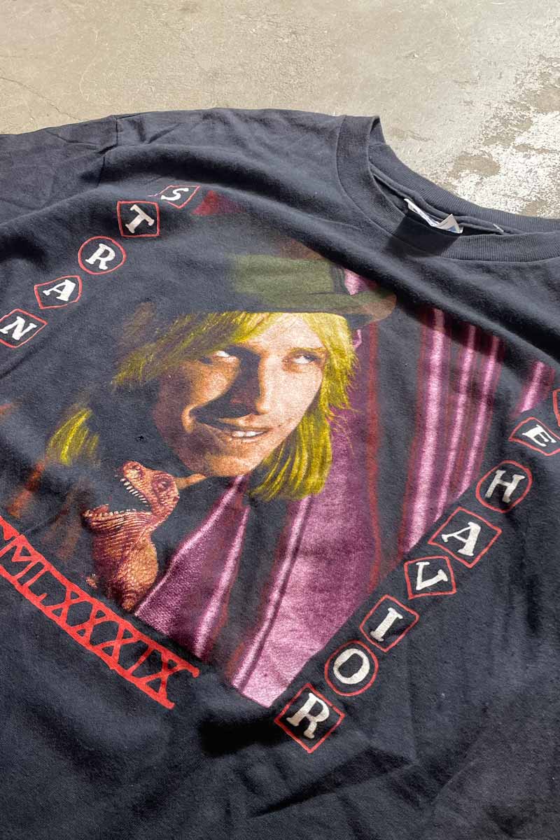 MADE IN USA 90'S S/S TOM PETTY AND THE HEARTBREAKERS PRINT BAND T-SHIRT / BLACK [SIZE: XL USED]