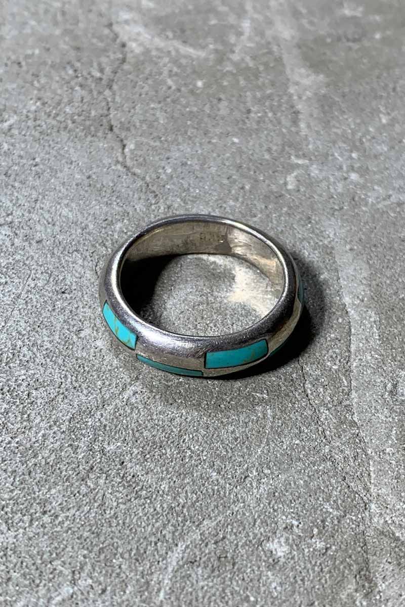 925 SILVER RING W/TURQUOIS [SIZE: 15号相当 USED]