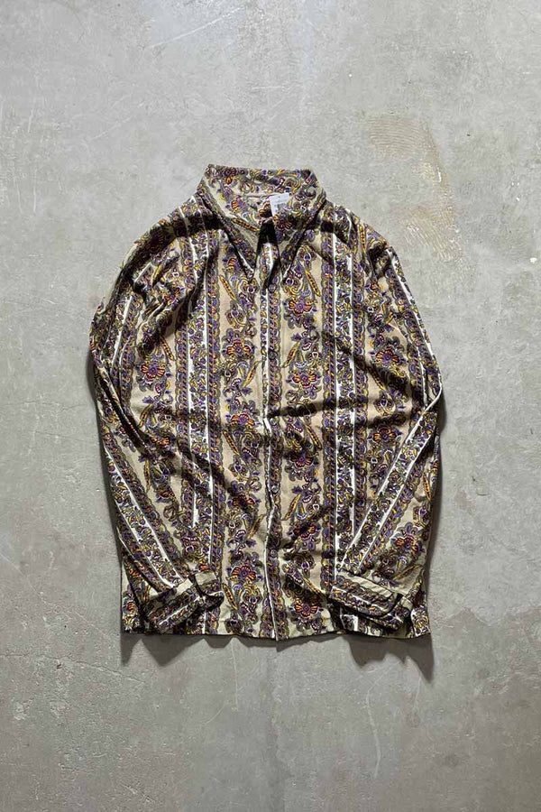 60-70'S L/S PAISLEY DESIGN SHIRT / MULTI [SIZE: M USED]