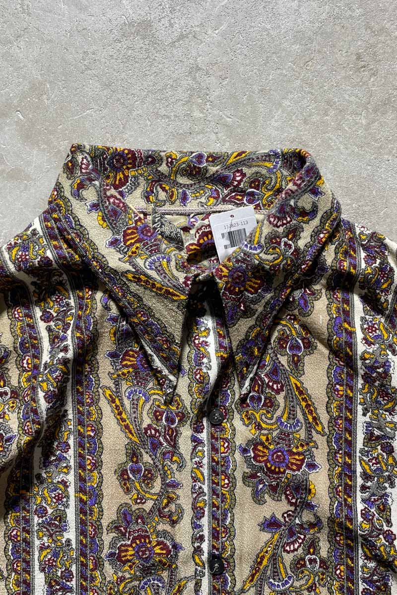 60-70'S L/S PAISLEY DESIGN SHIRT / MULTI [SIZE: M USED]