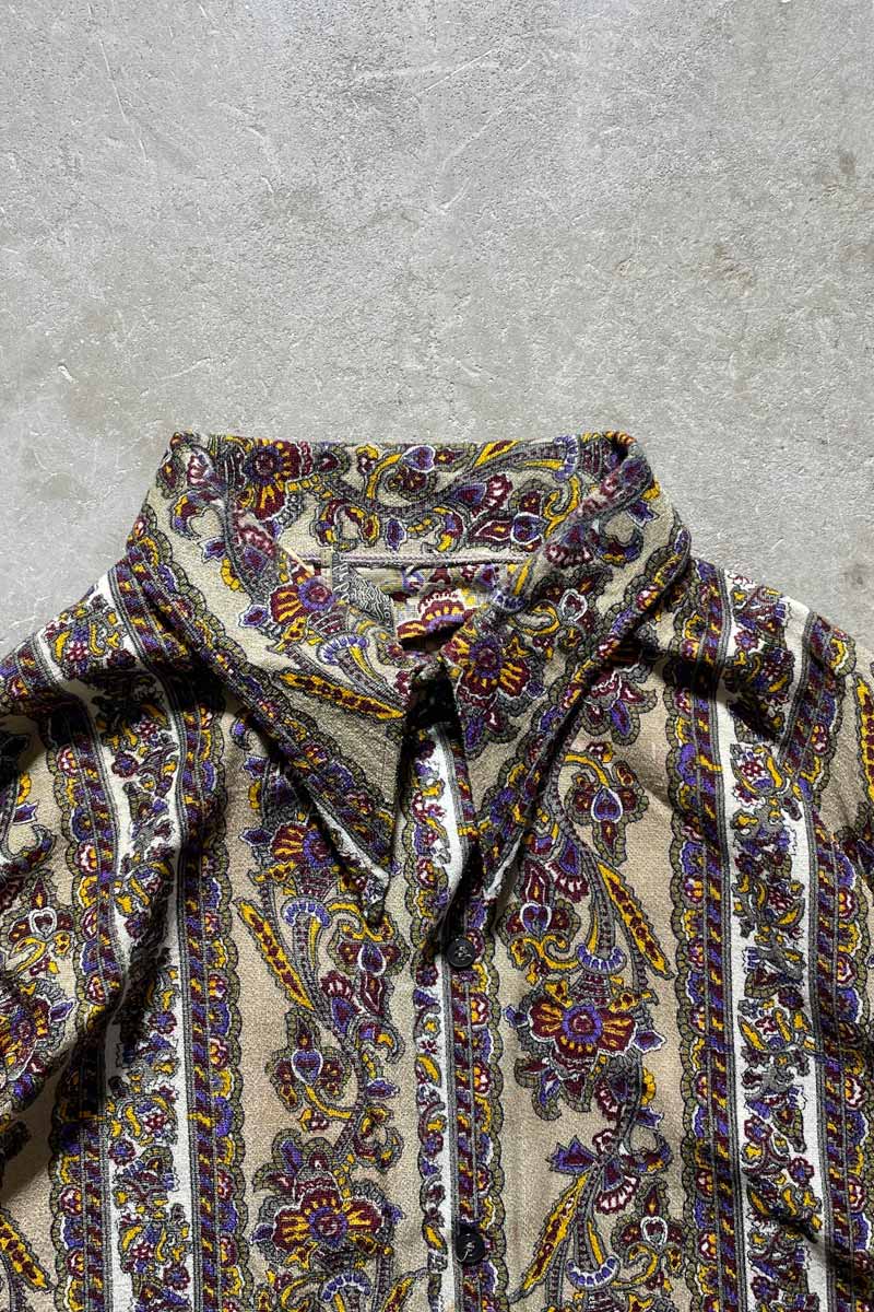 60-70'S L/S PAISLEY DESIGN SHIRT / MULTI [SIZE: M USED]