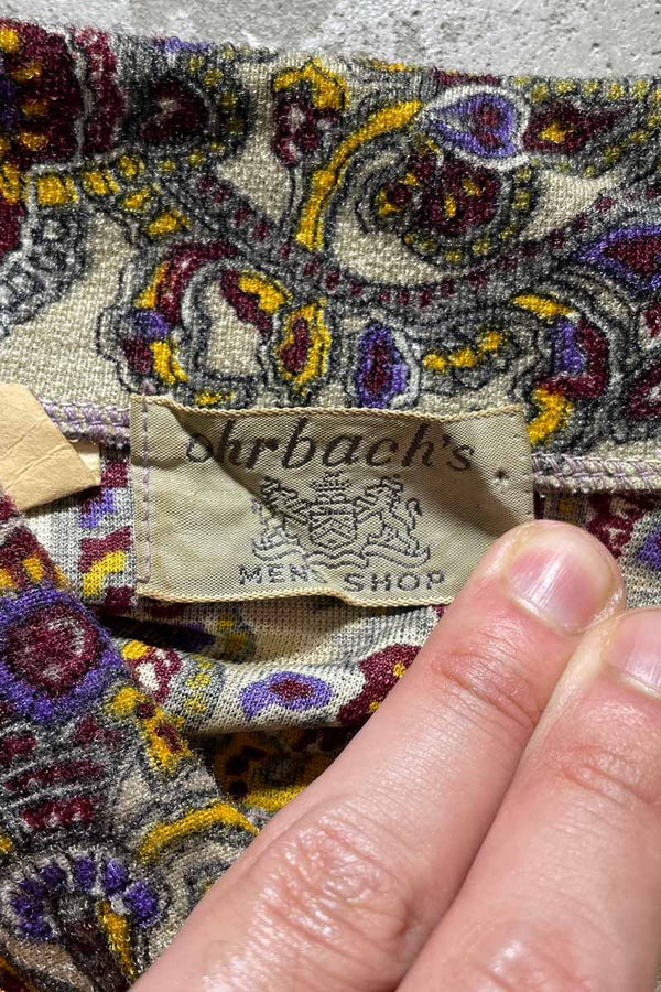 60-70'S L/S PAISLEY DESIGN SHIRT / MULTI [SIZE: M USED]
