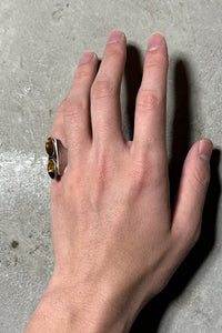 925 SILVER RING W/TIGER EYE / SILVER [SIZE: 12号相当 USED]