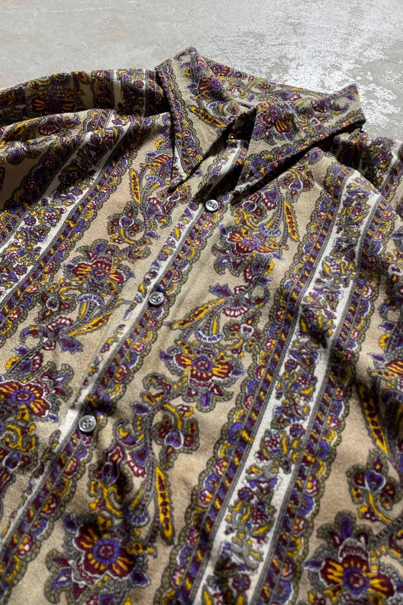 60-70'S L/S PAISLEY DESIGN SHIRT / MULTI [SIZE: M USED]